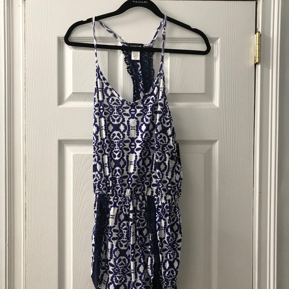 Cute Rampage Blue and White Romper